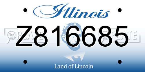 Z816685 Illinois License Plate