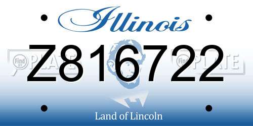 Z816722 Illinois License Plate
