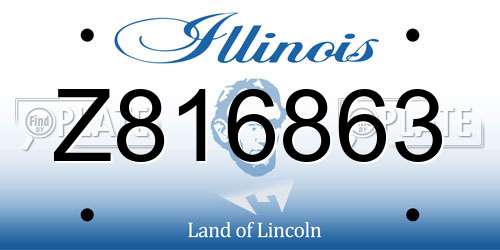 Z816863 Illinois License Plate
