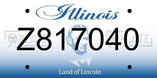 Z817040 Illinois License Plate