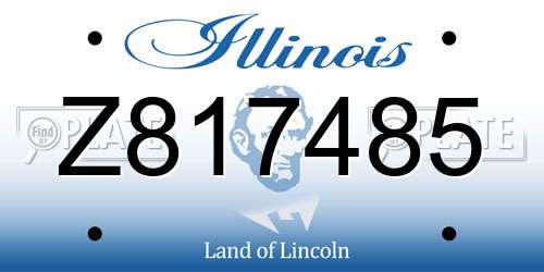 Z817485 Illinois License Plate
