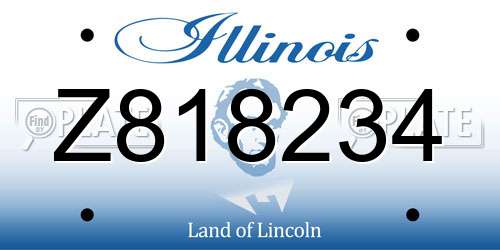 Z818234 Illinois License Plate
