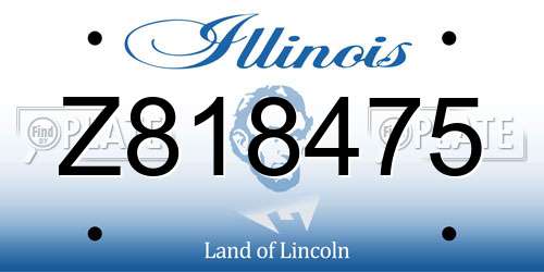 Z818475 Illinois License Plate