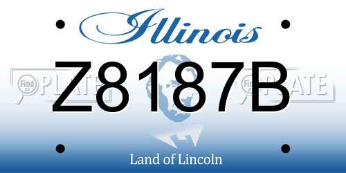 Z8187B Illinois License Plate