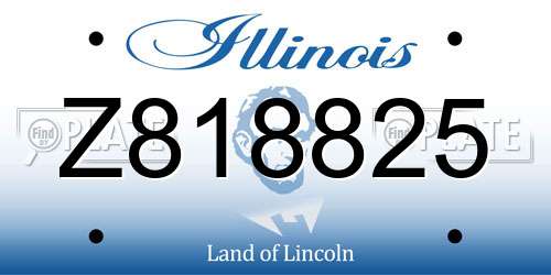 Z818825 license plate in IL state