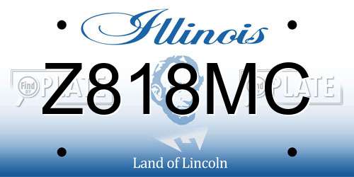 Z818MC Illinois License Plate