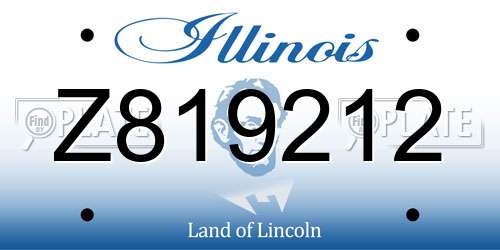 Z819212 Illinois License Plate