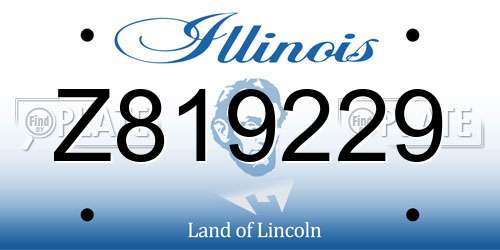 Z819229 Illinois License Plate