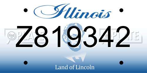 Z819342 Illinois License Plate