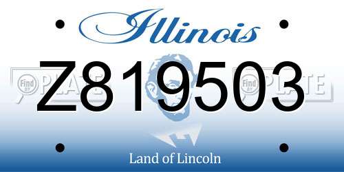 Z819503 Illinois License Plate