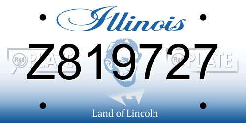 Z819727 Illinois License Plate