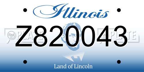 Z820043 Illinois License Plate