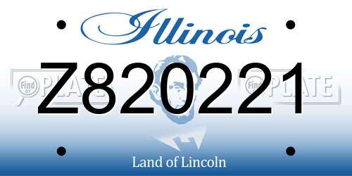 Z820221 Illinois License Plate