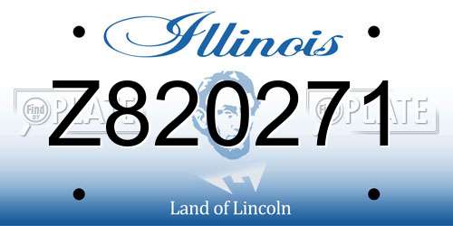 Z820271 Illinois License Plate