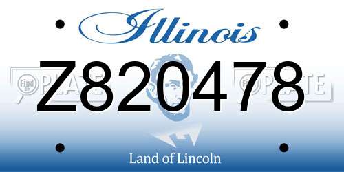Z820478 Illinois License Plate