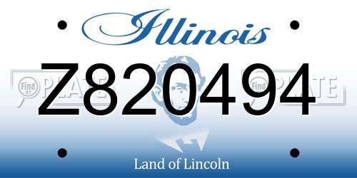 Z820494 Illinois License Plate