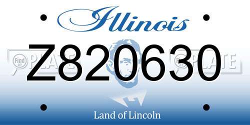 Z820630 Illinois License Plate
