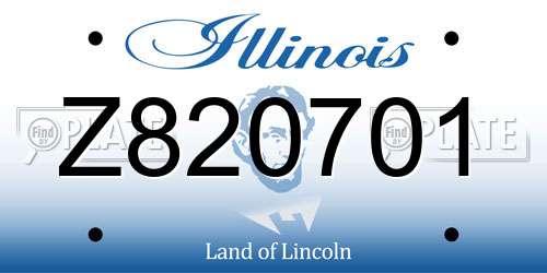 Z820701 Illinois License Plate