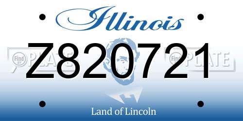 Z820721 Illinois License Plate