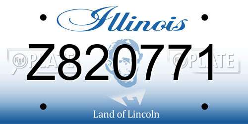 Z820771 Illinois License Plate