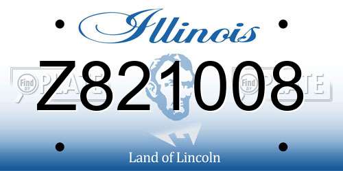 Z821008 Illinois License Plate
