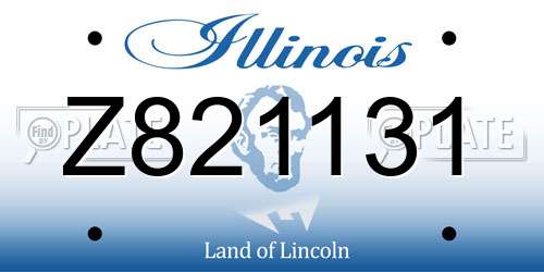 Z821131 Illinois License Plate