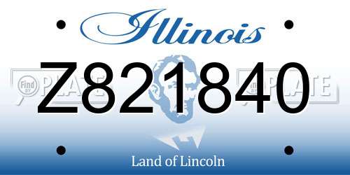Z821840 Illinois License Plate