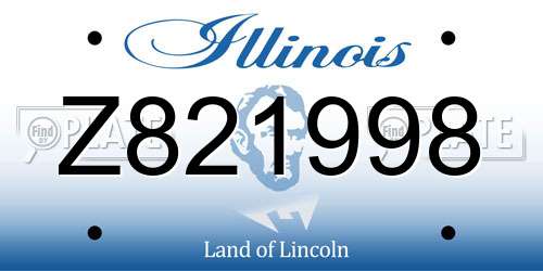 Z821998 Illinois License Plate