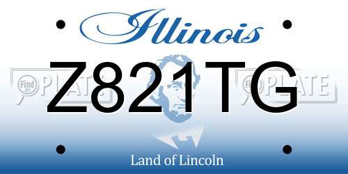 Z821TG Illinois License Plate