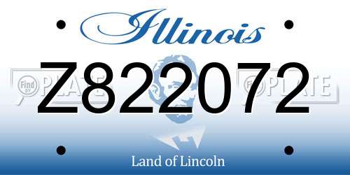 Z822072 Illinois License Plate