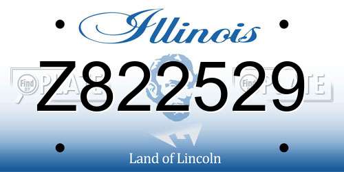 Z822529 Illinois License Plate