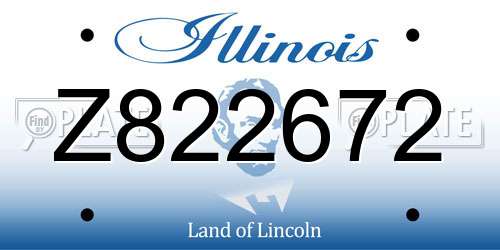 Z822672 Illinois License Plate