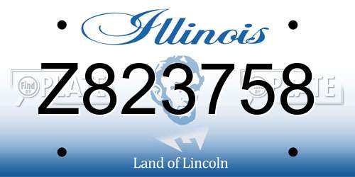 Z823758 Illinois License Plate