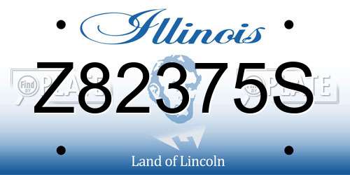 Z82375S Illinois License Plate