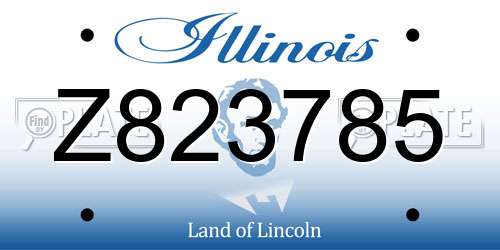 Z823785 Illinois License Plate
