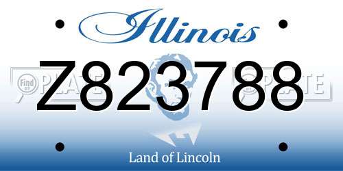 Z823788 Illinois License Plate