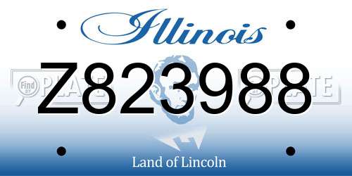 Z823988 Illinois License Plate