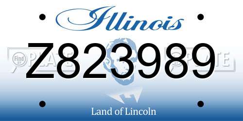 Z823989 Illinois License Plate