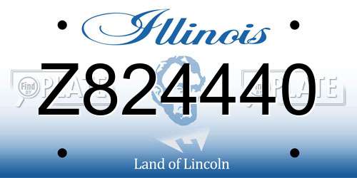Z824440 Illinois License Plate