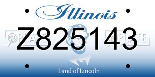 Z825143 Illinois License Plate
