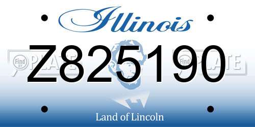 Z825190 Illinois License Plate