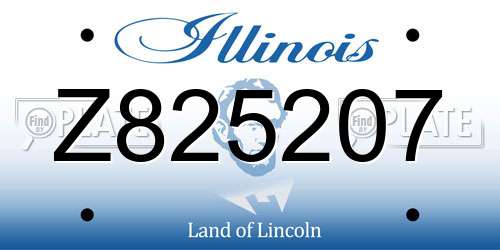 Z825207 Illinois License Plate