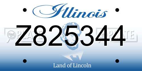 Z825344 Illinois License Plate
