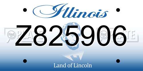 Z825906 Illinois License Plate