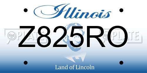 Z825RO Illinois License Plate