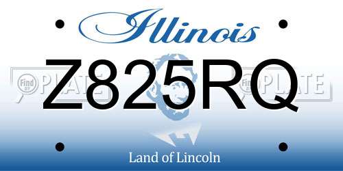 Z825RQ Illinois License Plate