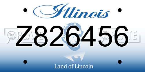 Z826456 Illinois License Plate