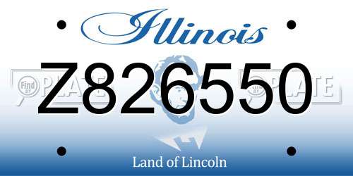 Z826550 Illinois License Plate