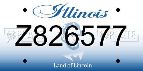 Z826577 Illinois License Plate