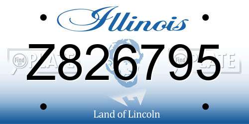 Z826795 Illinois License Plate
